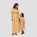 Lina Shirt Dress - Yellow / White Stripes