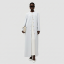 Ohood Long Jacket Abaya - Cloud Blue