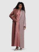 Hend Long Blazer Abaya - Rosewood & Soft Pink