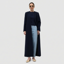 Bodour Long Jacket Abaya- Dark Blue