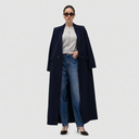 Noura Long Blazer Abaya - Dark Blue