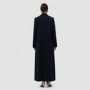 City Long Trench Abaya - Dark Blue