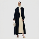City Long Trench Abaya - Dark Blue