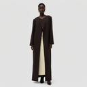 Lena Long Trench Abaya - Brown