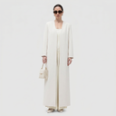 Bodour Long Jacket Abaya - Cream