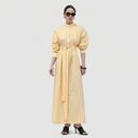 Lina Shirt Dress - Yellow / White Stripes