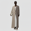 Zelda Long Blazer - Two-Tone Beige & Taupe