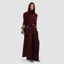 Nouf Long Blazer Abaya - Burgundy