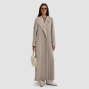 Lena Long Trench Abaya - Beige