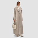 Lena Long Trench Abaya - Beige