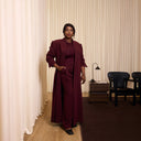 Nouf Long Blazer Abaya - Burgundy