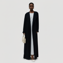 Lena Long Trench Abaya - Dark Blue