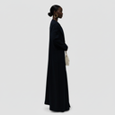 Lena Long Trench Abaya - Dark Blue