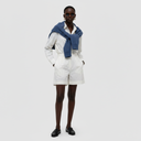 Maya Shirt - White/Black Pinstripe