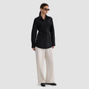 Yasmine Shirt - Black With White Grid