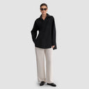 Yasmine Shirt - Black With White Grid