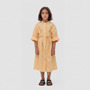Lina Shirt Dress (Kids) - Yellow / White Stripes