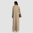 City Long Trench Abaya - Beige
