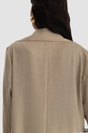 City Long Trench Abaya - Beige