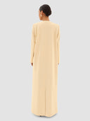 Almaha Long Jacket Abaya - Soft Yellow